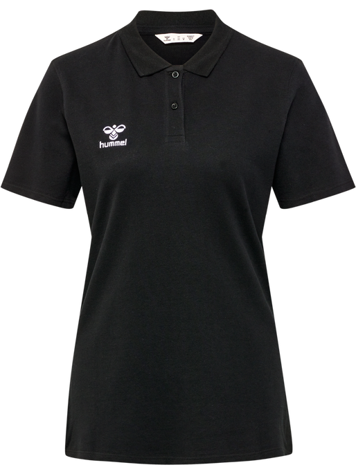 hmlGO 2.0 POLO WOMAN, BLACK hmlGO 2.0 POLO WOMAN, BLACK, packshot