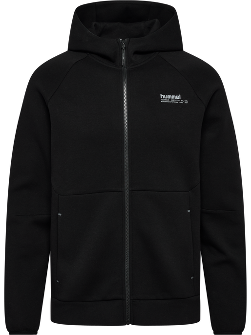 hmlTECH FLEECE REGULAR ZIP HOODIE, BLACK, packshot