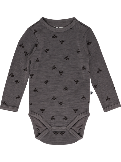 hmlMINI WOOL BODY L/S, CHARCOAL GRAY hmlMINI WOOL BODY L/S, CHARCOAL GRAY, packshot