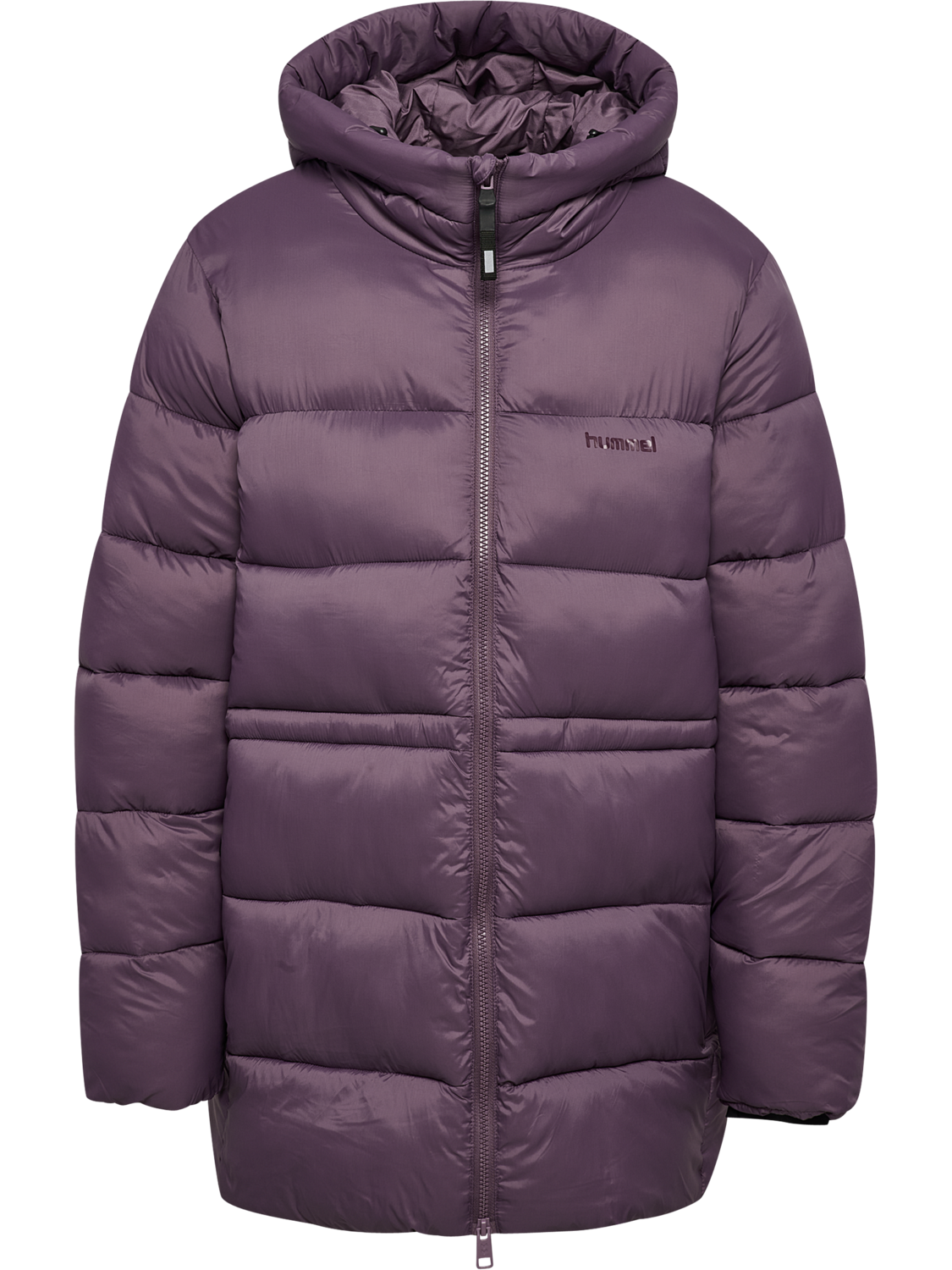 hmlMID LENGHT W PUFFER JACKET, BLACK PLUM, packshot