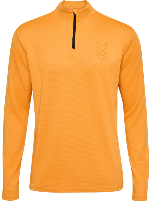 hmlACTIVE PL HALF ZIP, BLAZING ORANGE, packshot