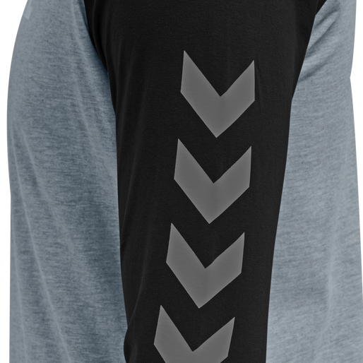 hmlLEGACY BLOCKED T-SHIRT L/S, GREY MELANGE, packshot