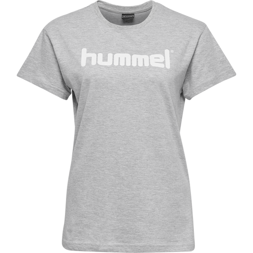 HMLGO COTTON LOGO T-SHIRT WOMAN S/S, GREY MELANGE, packshot