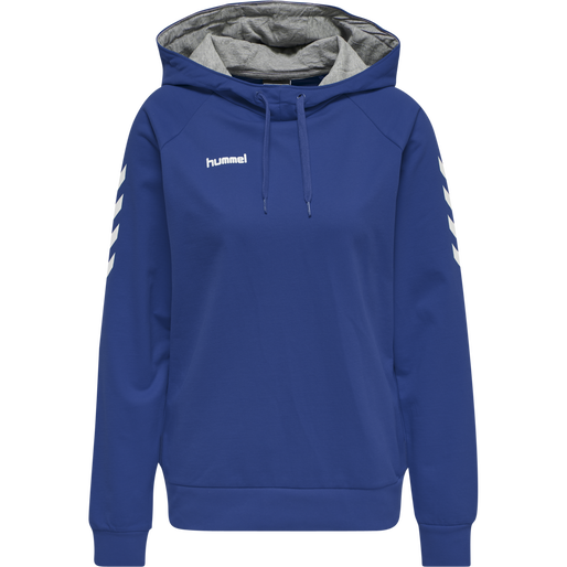 HMLGO COTTON HOODIE WOMAN, TRUE BLUE HMLGO COTTON HOODIE WOMAN, TRUE BLUE, packshot