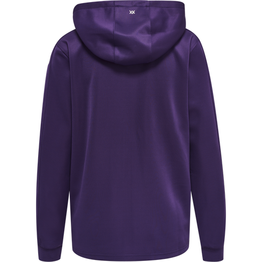 hmlCORE XK POLY ZIP HOOD SWEAT WOMA, ACAI/WHITE, packshot