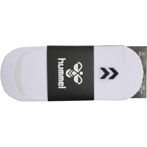 hmlCHEVRON 6-PACK NO SHOW SOCKS, WHITE/BLACK/GREY, packshot