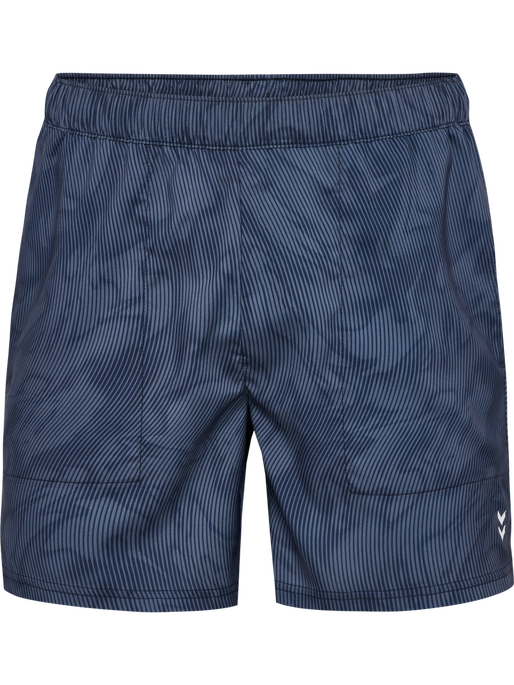 hmlPULSE AOP WORKOUT SHORTS, BLUE MIRAGE/DRESS BLUE, packshot