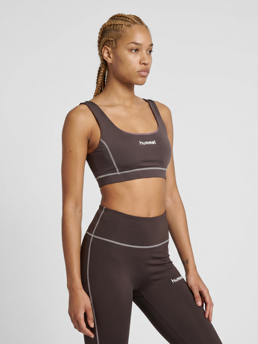 hmlPULSE RETRO MEDIUM SUPPORT BRA, SHALE, model