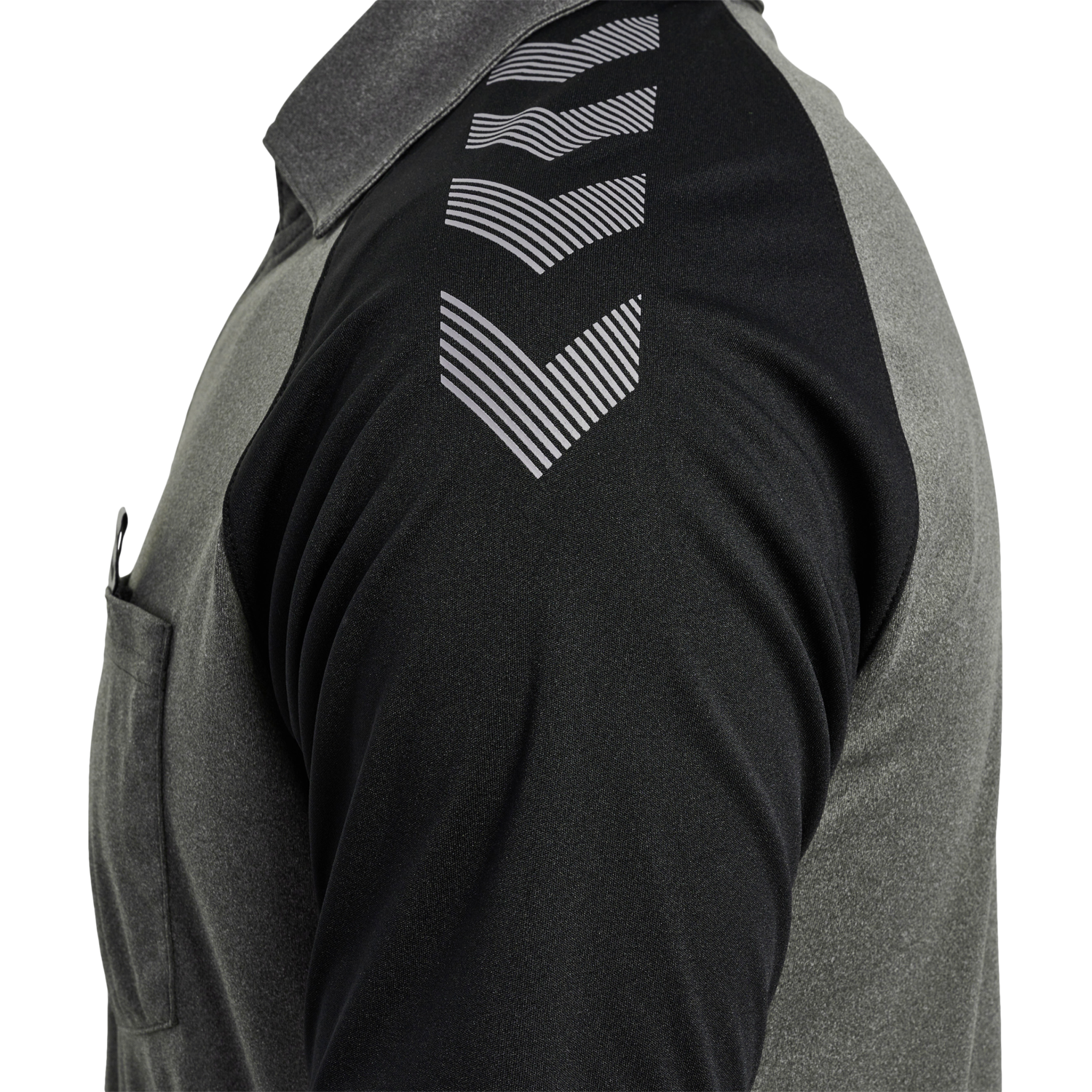 FFHB REFEREE JERSEY S/S, GREY MELANGE WO. FRONT SPONSOR, packshot