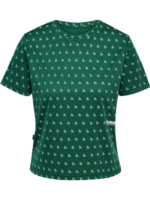 hmlPULSE AOP WORKOUT W T-SHIRT S/S, VERDANT GREEN, packshot