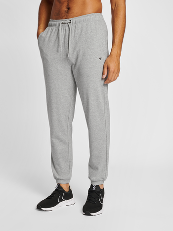 hmlIC FRED SWEATPANTS, GREY MELANGE, model