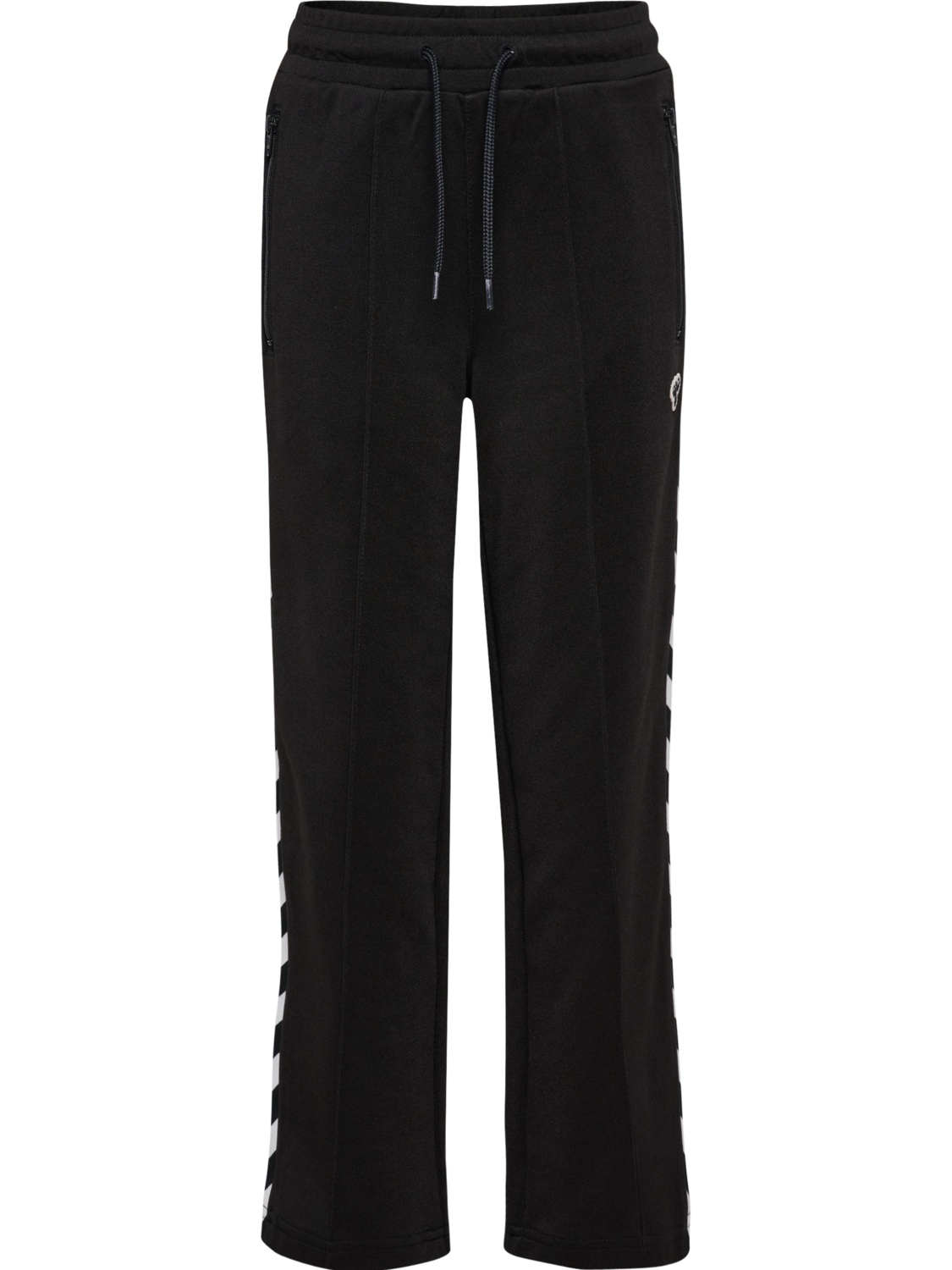 hmlJR ARCHIVE WIDE LEG POLY PANTS, BLACK, packshot