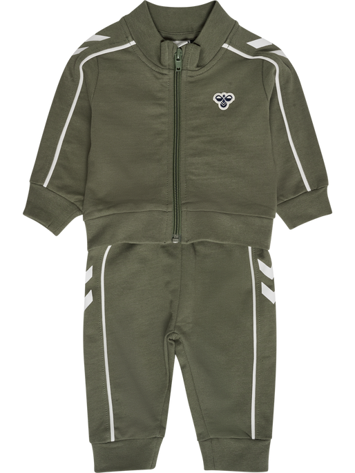 hmlMINI CO REG TRACK SUIT, DUSTY OLIVE, packshot