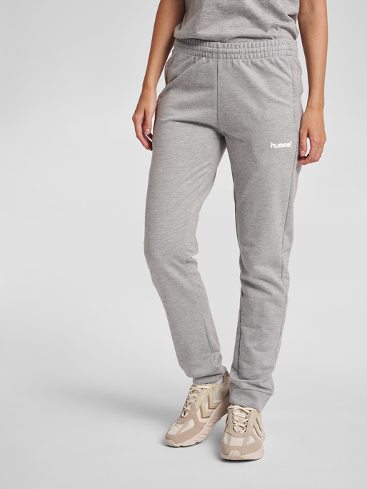 HMLGO COTTON PANTS WO, GREY MELANGE, model