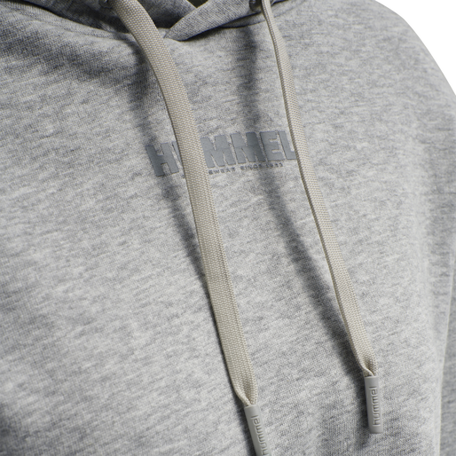 hmlLEGACY WOMAN CROPPED HOODIE, GREY MELANGE, packshot