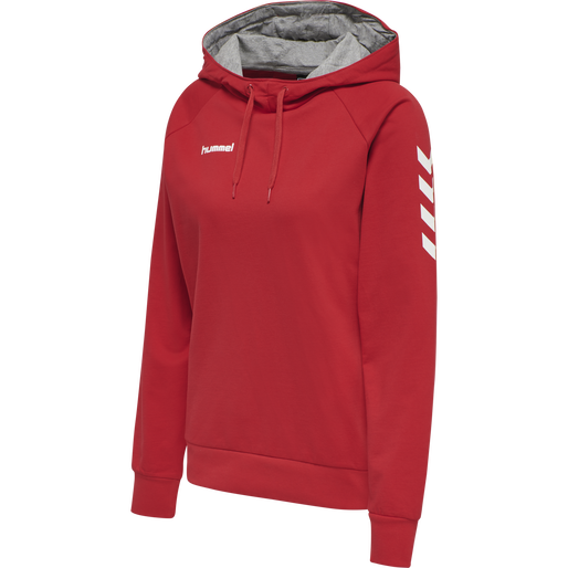 HMLGO COTTON HOODIE WOMAN, TRUE RED, packshot