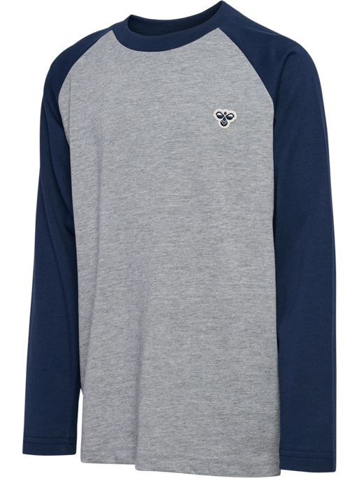 hmlJR RAGLAN LOOSE T-SHIRT L/S BEE, DRESS BLUES, packshot