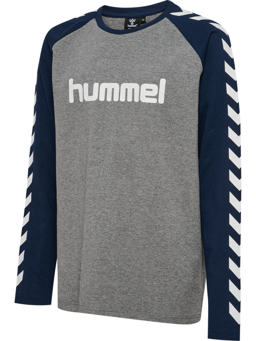 hmlBOYS T-SHIRT L/S, BLACK IRIS/BLACK IRIS, packshot