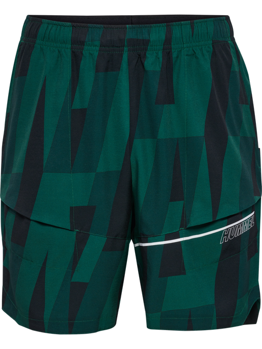 hmlCOURT AOP POCKET SHORTS, RAIN FOREST, packshot