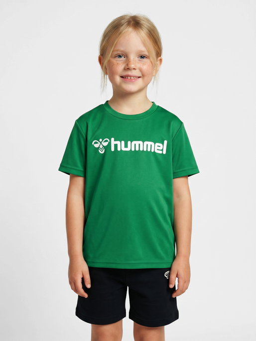 hmlLOGO JERSEY S/S KIDS, JELLY BEAN, model
