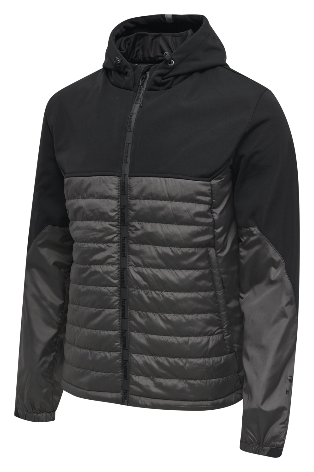 hmlNORTH HYBRID JACKET, BLACK/ASPHALT, packshot
