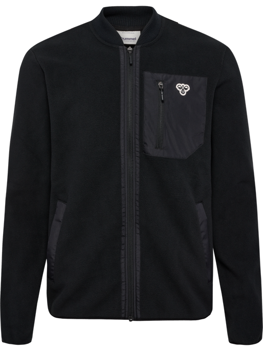hmlFLEECE ZIP JACKET BEE, BLACK hmlFLEECE ZIP JACKET BEE, BLACK, packshot