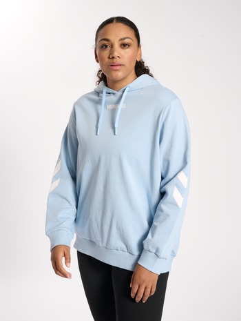 hmlLEGACY WOMAN HOODIE PLUS, CELESTIAL BLUE, model