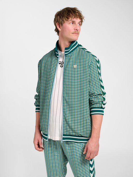 Pepita Woven Logotape Trackjacket, YELLOW/LIGHT BLUE/TEAL, model