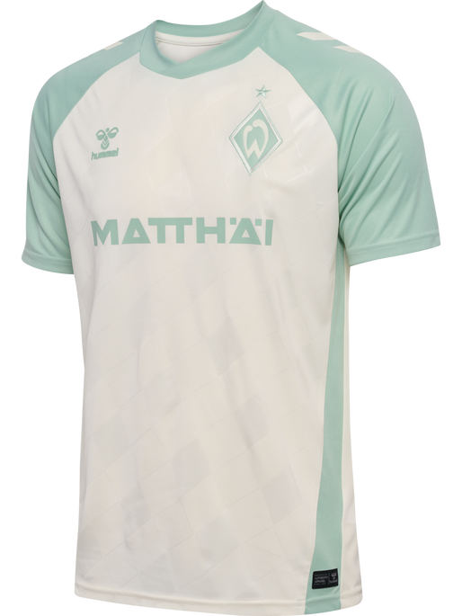 WER 24/25 AWAY JERSEY S/S, MARSHMELLOW/SILT GREEN, packshot