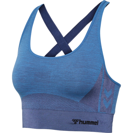 hmlCLEA SEAMLESS  SPORTS TOP, RIVIERA/INSIGNIA BLUE MELANGE, packshot