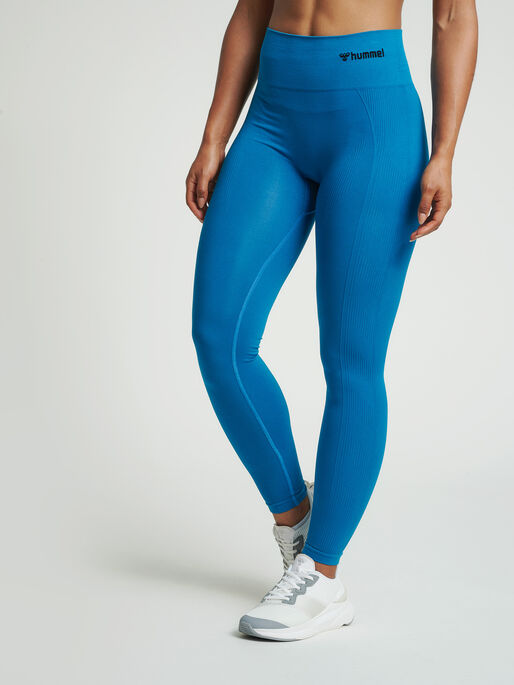 hmlTIF SEAMLESS HIGH WAIST TIGHTS, MYKONOS BLUE, model