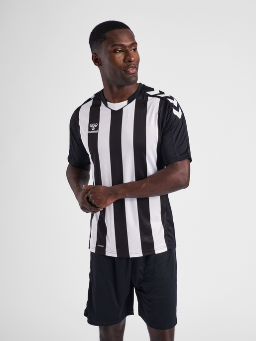 hmlCORE XK STRIPED JERSEY S/S, BLACK, model