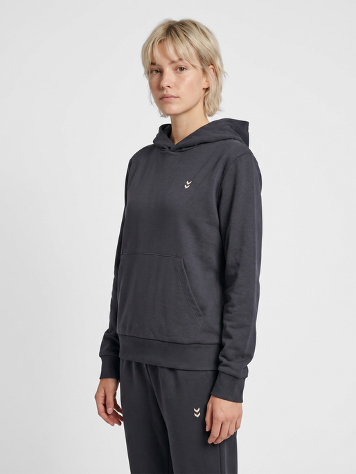 hmlPULSE W SWEAT HOODIE, EBONY, model