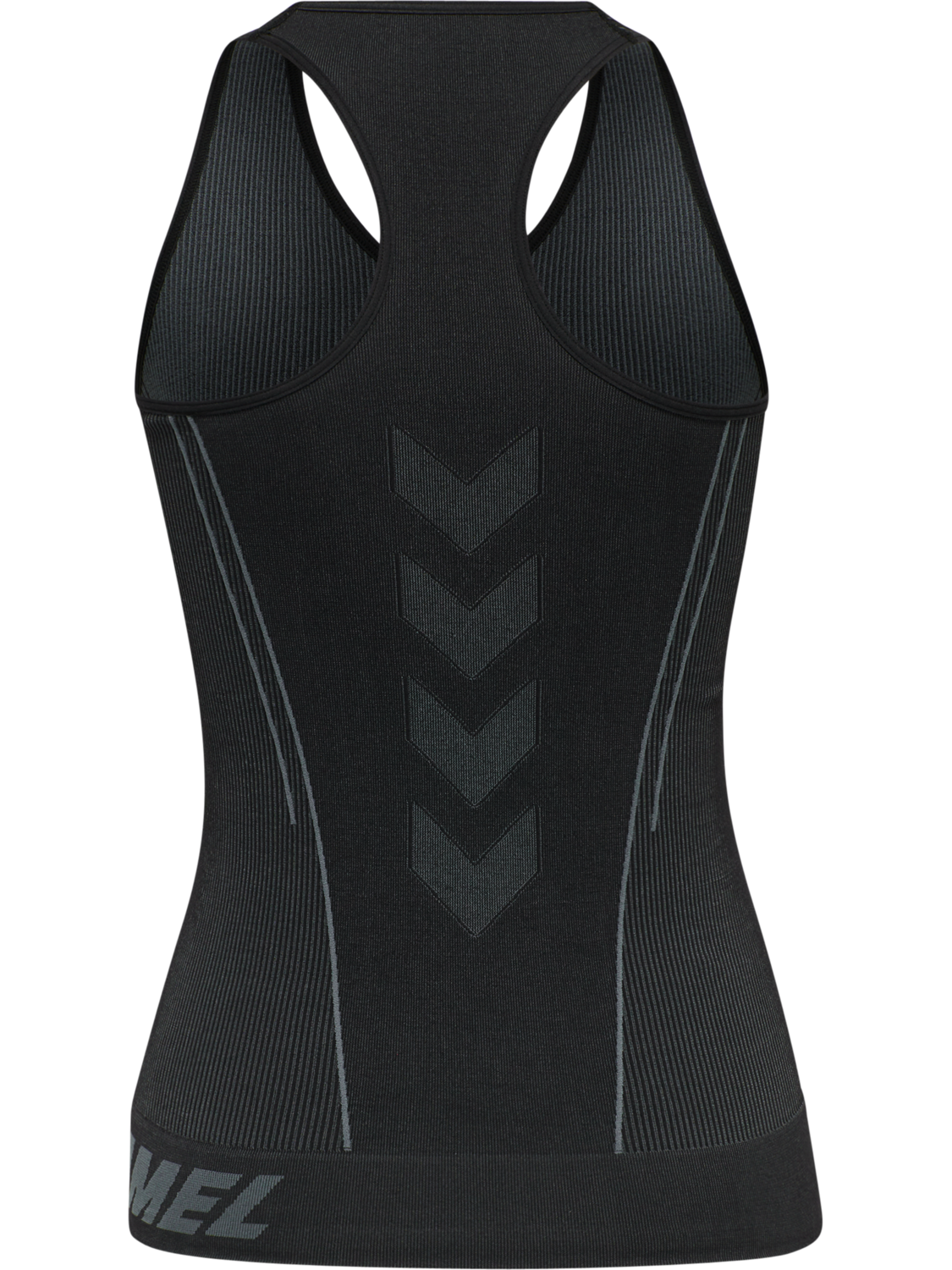 hmlTE CHRISTEL SEAMLESS TOP, BLACK/ASPHALT MELANGE, packshot