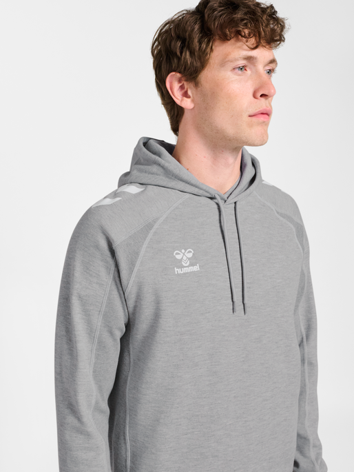 hmlMOVE 2.0 HOODIE, GREY MELANGE, model