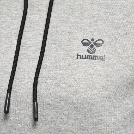 hmlOFFGRID HOODIE WO, GREY MELANGE/FORGED IRON, packshot