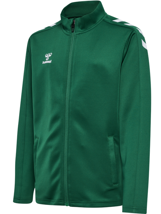 hmlCORE XK POLY ZIP SWEAT KIDS, EVERGREEN hmlCORE XK POLY ZIP SWEAT KIDS, EVERGREEN, packshot