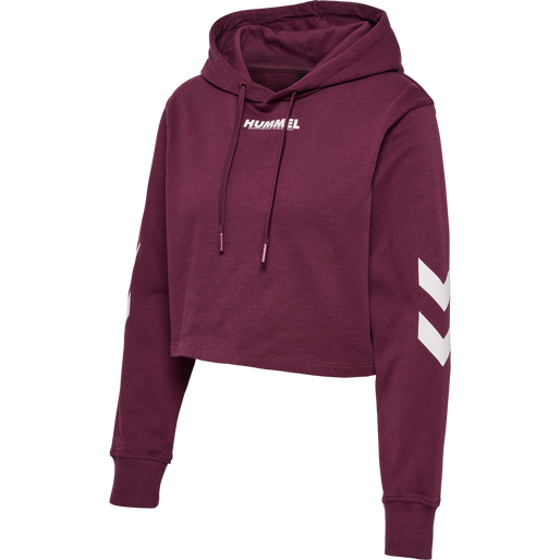 hmlLEGACY WOMAN CROPPED HOODIE, GRAPE WINE, packshot