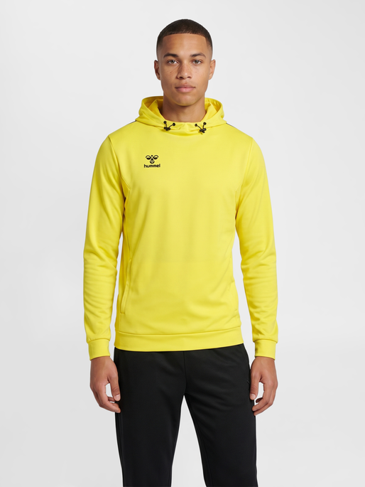 hmlAUTHENTIC PL HOODIE, BLAZING YELLOW, model