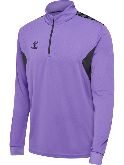 hmlAUTHENTIC HALF ZIP SWEAT, DAHLIA PURPLE/ASPHALT, packshot