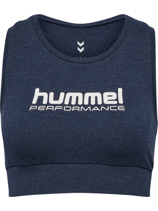 hmlPULSE LOGO LIGHT SUPPORT BRA, DRESS BLUE MELANGE, packshot