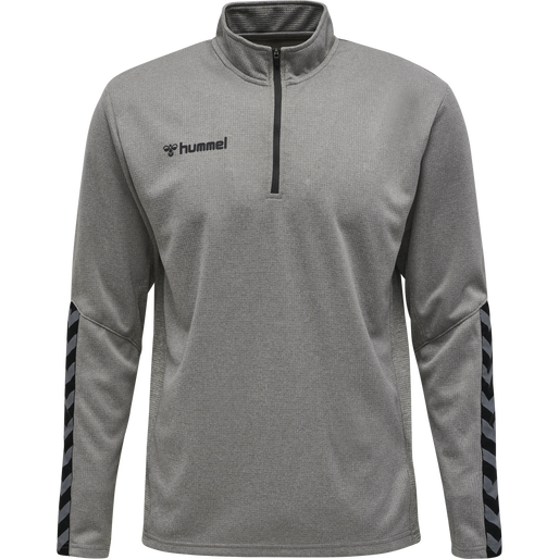 hmlAUTHENTIC KIDS HALF ZIP SWEATSHI, GREY MELANGE, packshot