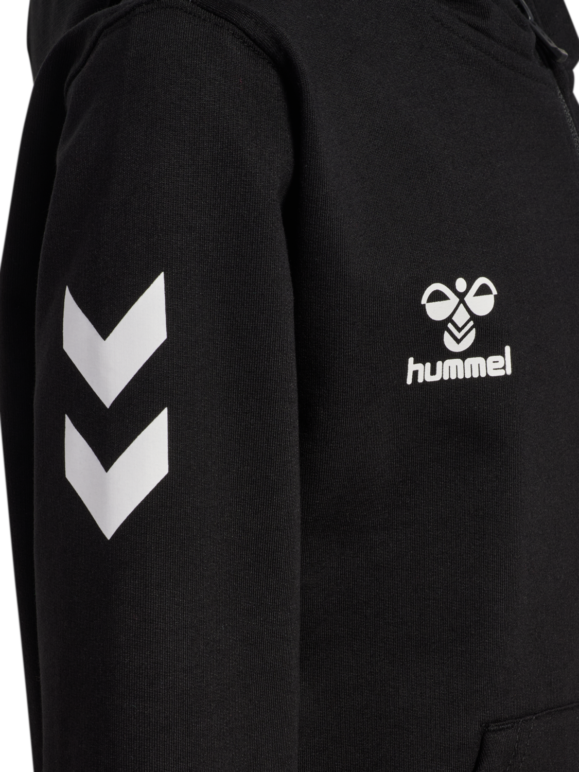 hmlGO 2.0 CHEVRON ZIP HOODIE KIDS, BLACK, packshot