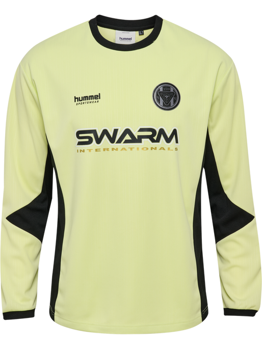 hmlLOOSE FB JERSEY L/S TOPSCORER, SHADOW LIME, packshot
