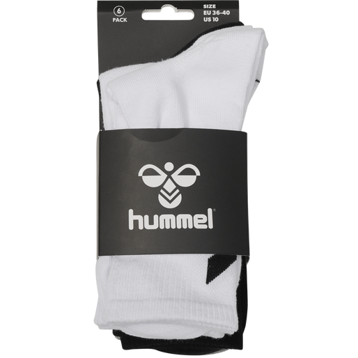 hmlCHEVRON 6-PACK SOCKS, BLACK/WHITE/GREY, packshot