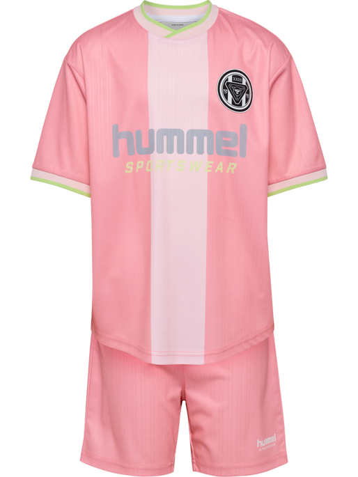 hmlJR LOOSE BALL  JERSEY S/S SET, PEONY, packshot