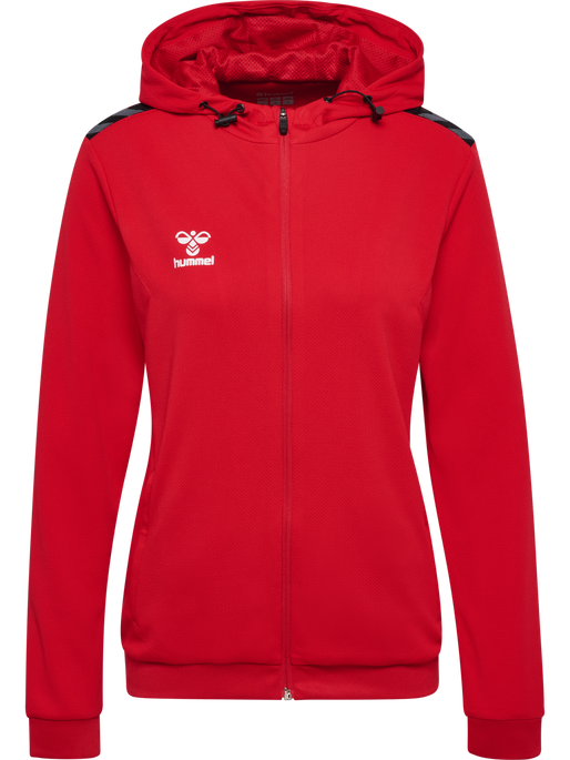 hmlAUTHENTIC PL ZIP HOODIE WOMAN, TRUE RED, packshot
