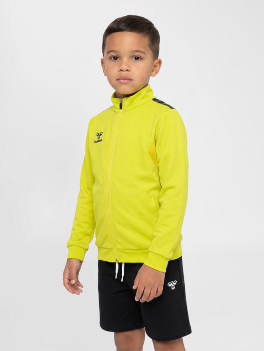 hmlAUTHENTIC PL ZIP JACKET KIDS, BLAZING YELLOW, model