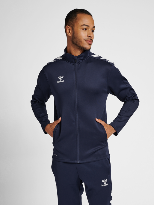 hmlCORE XK POLY ZIP SWEAT, MARINE, model