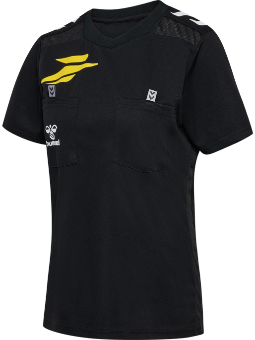 FFHB NEW REFEREE JERSEY S/S WO, BLACK WO SPONSOR FFHB NEW REFEREE JERSEY S/S WO, BLACK WO SPONSOR, packshot